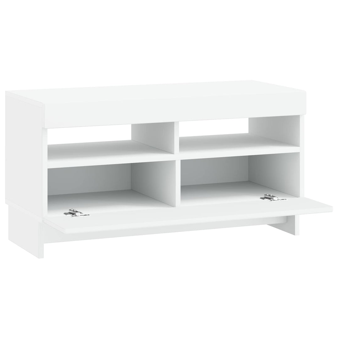 LED TV-skab Hvid Konstrueret træ