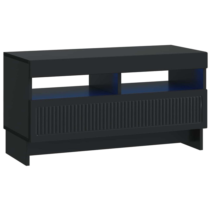 LED TV-skab Sort Konstrueret træ