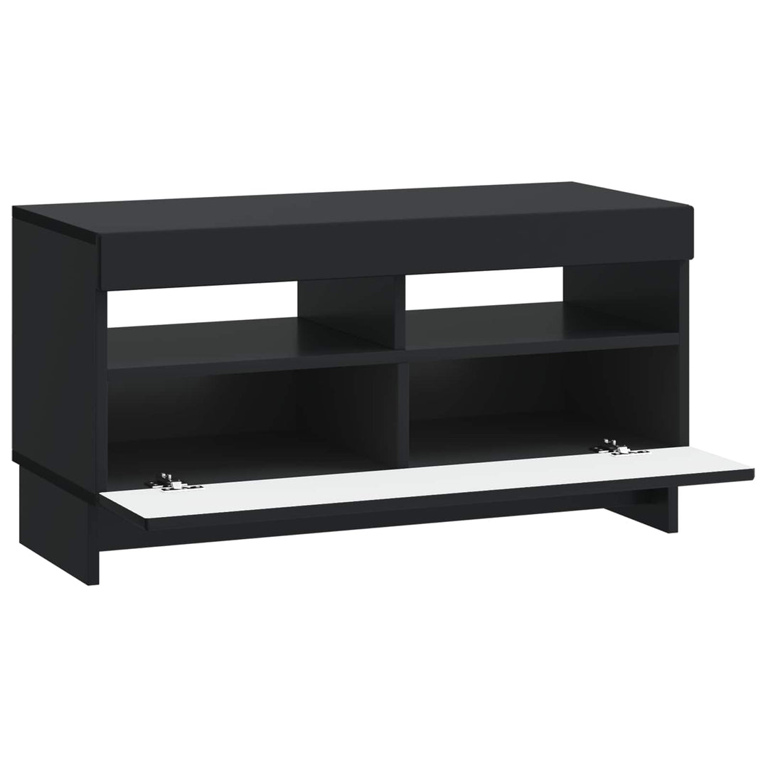 LED TV-skab Sort Konstrueret træ