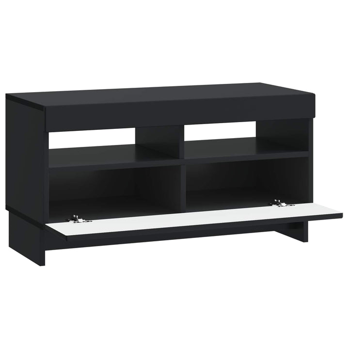 LED TV-skab Sort Konstrueret træ