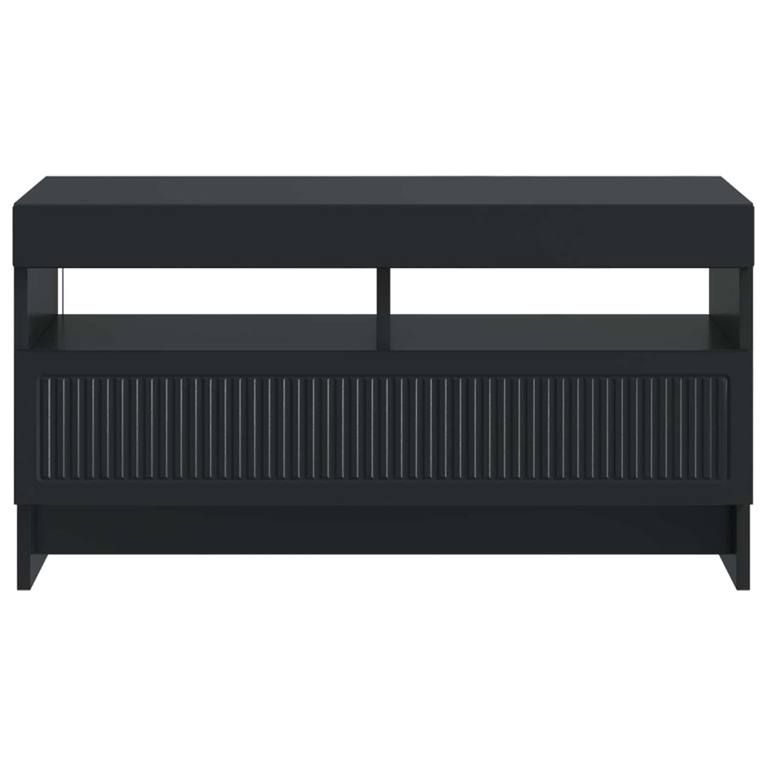LED TV-skab Sort Konstrueret træ