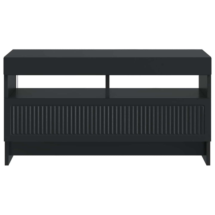 LED TV-skab Sort Konstrueret træ