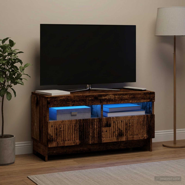 LED TV-skab Gammelt træ Konstrueret træ