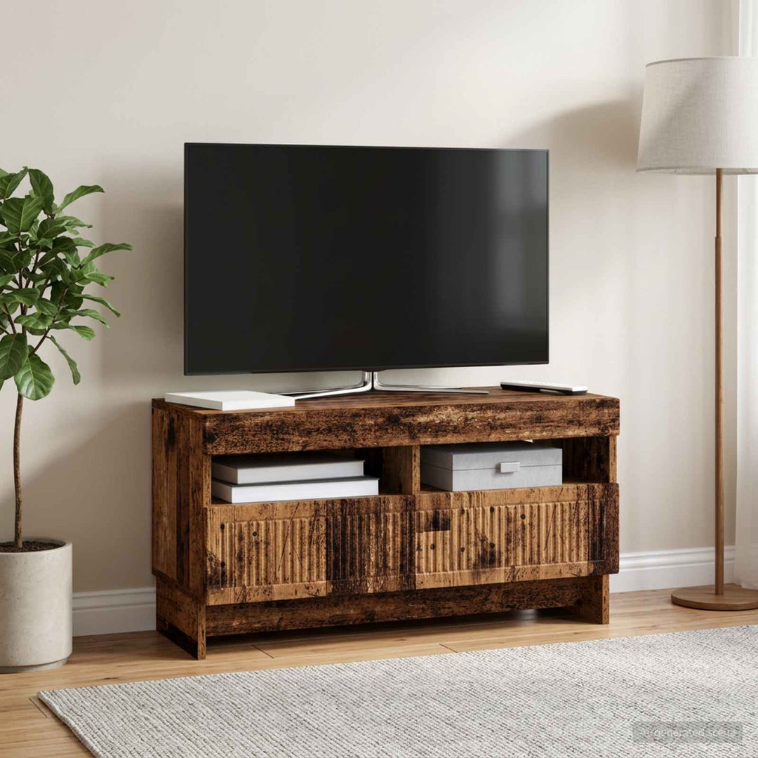 LED TV-skab Gammelt træ Konstrueret træ