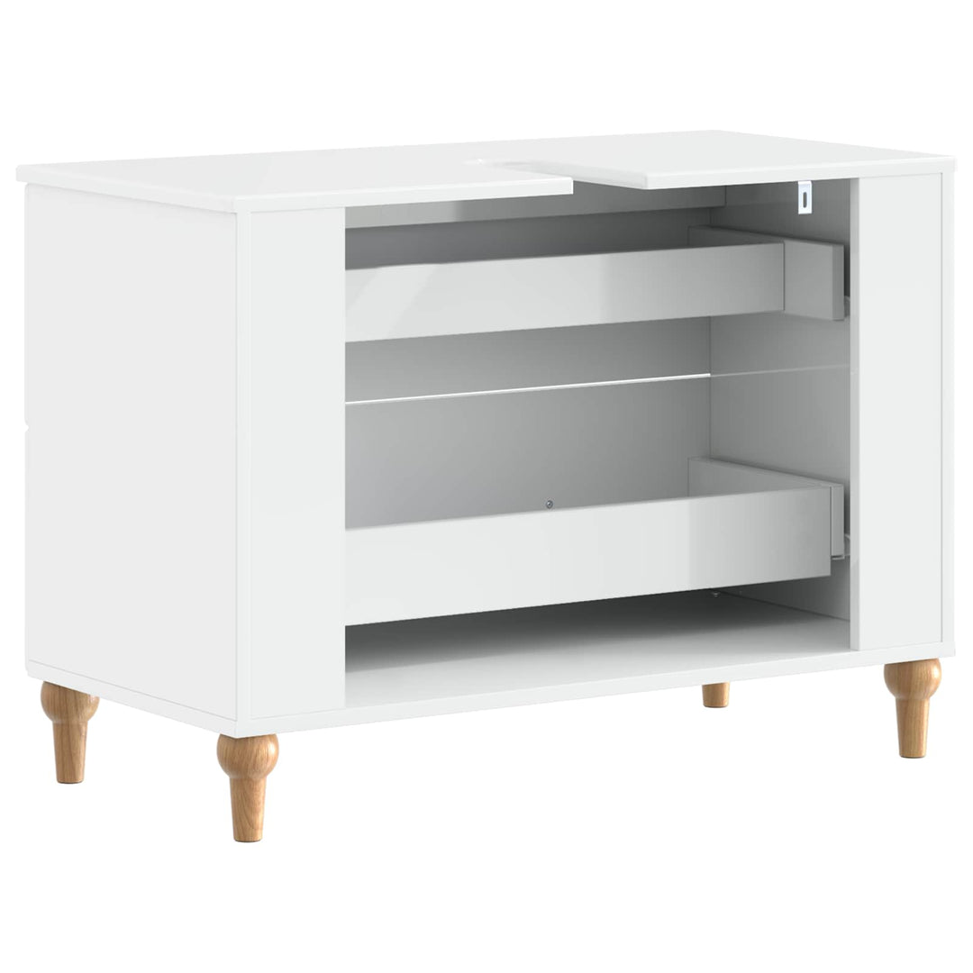 Badeværelsesskabsunder ALKMAAR Hvid højglans 82 x 41 x 59 cm