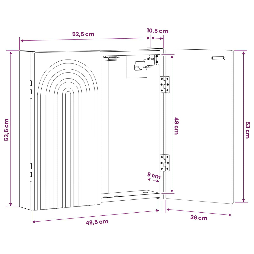 Dartboard Skab ALKMAAR Hvid 52,5 x 10,5 x 53,5 cm