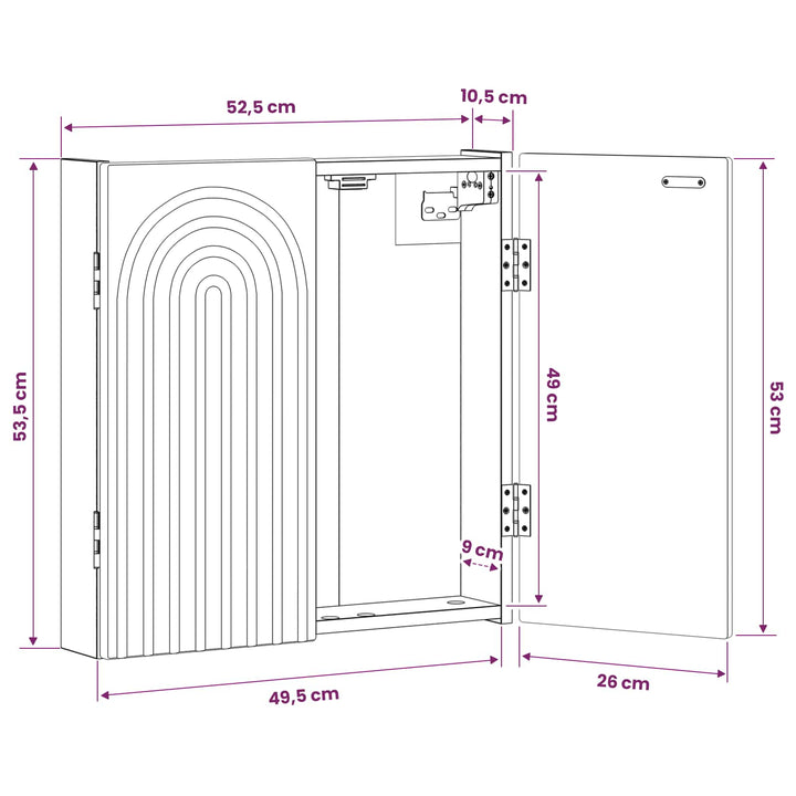 Dartboard Skab ALKMAAR Sort 52,5 x 10,5 x 53,5 cm