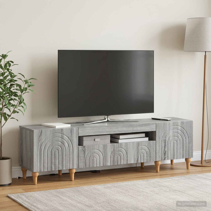 LED TV-skab Grå Sonoma Konstrueret træ