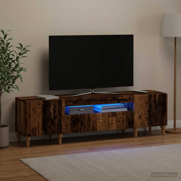 LED TV-skab Gammelt træ Konstrueret træ