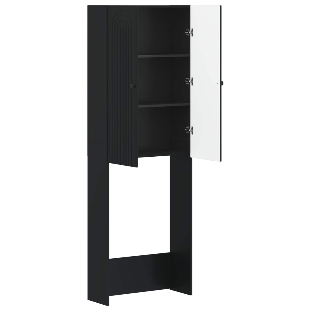 Toilet Skab ALKMAAR Sort 66 x 25,5 x 190 cm Konstrueret træ
