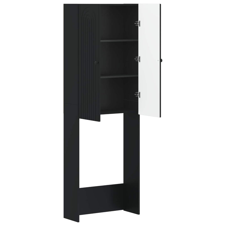 Toilet Skab ALKMAAR Sort 66 x 25,5 x 190 cm Konstrueret træ