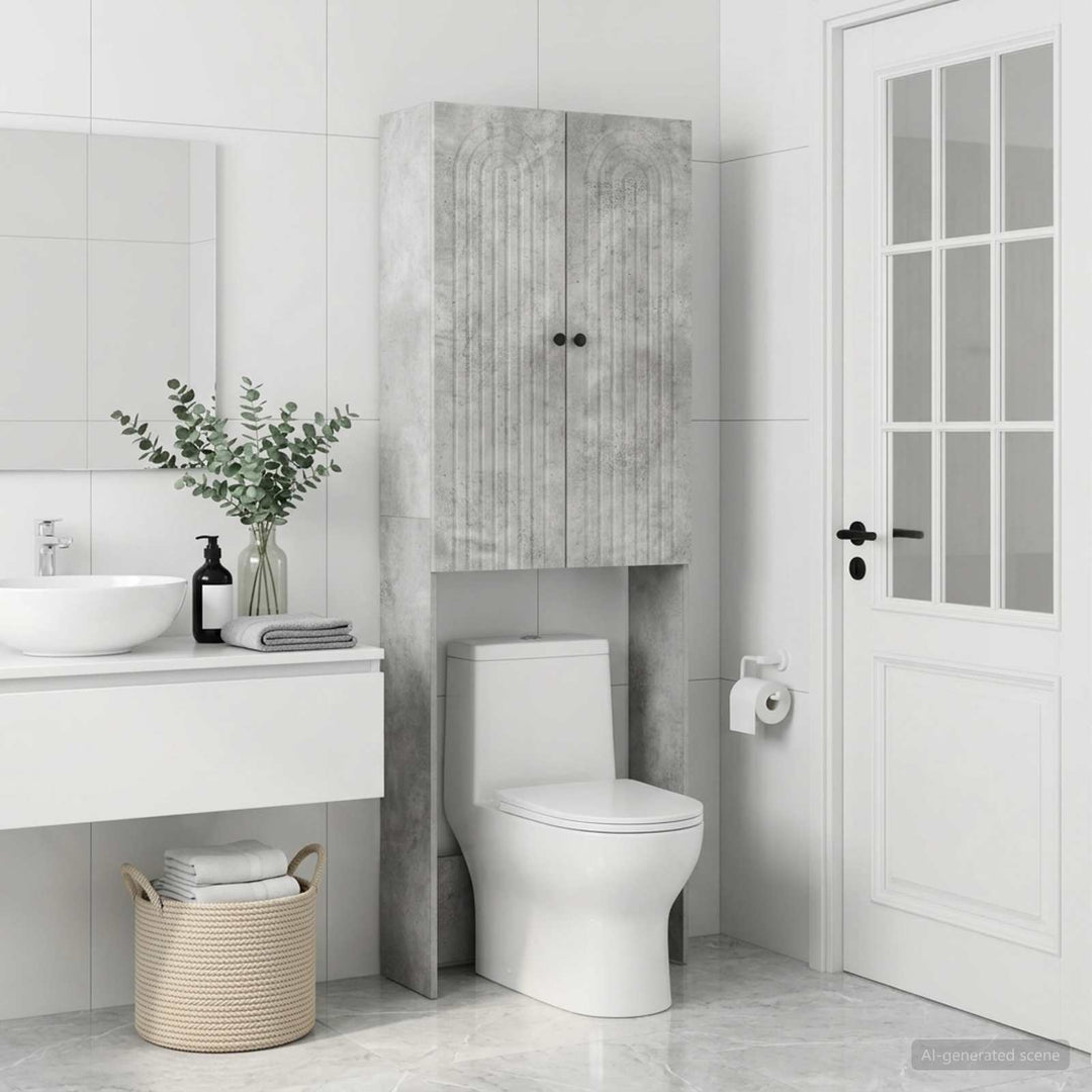 Toilet Skab ALKMAAR Betongrå 66 x 25,5 x 190 cm Konstrueret træ
