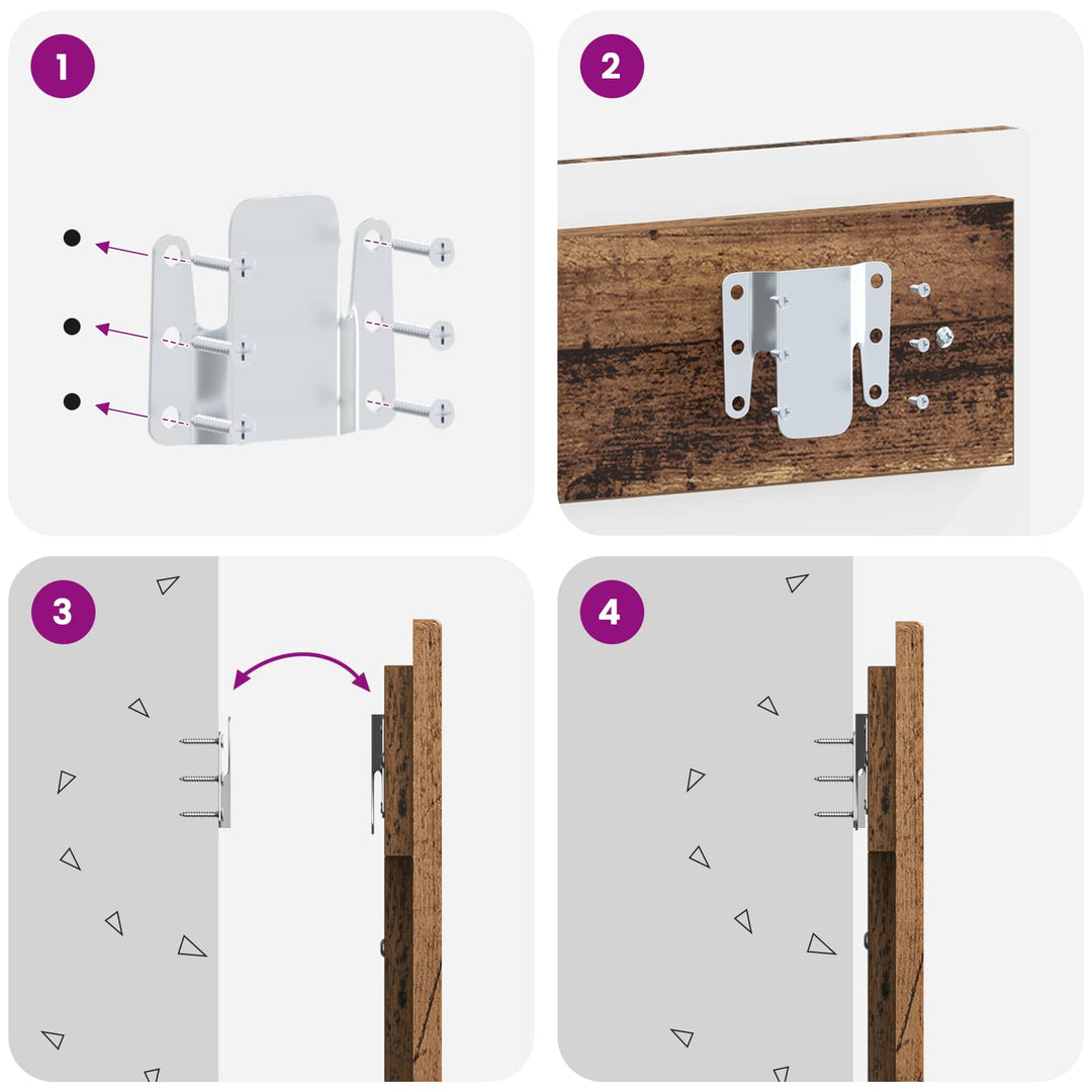 Væghængt hovedgærde ALKMAAR Gammelt træ Konstrueret træ