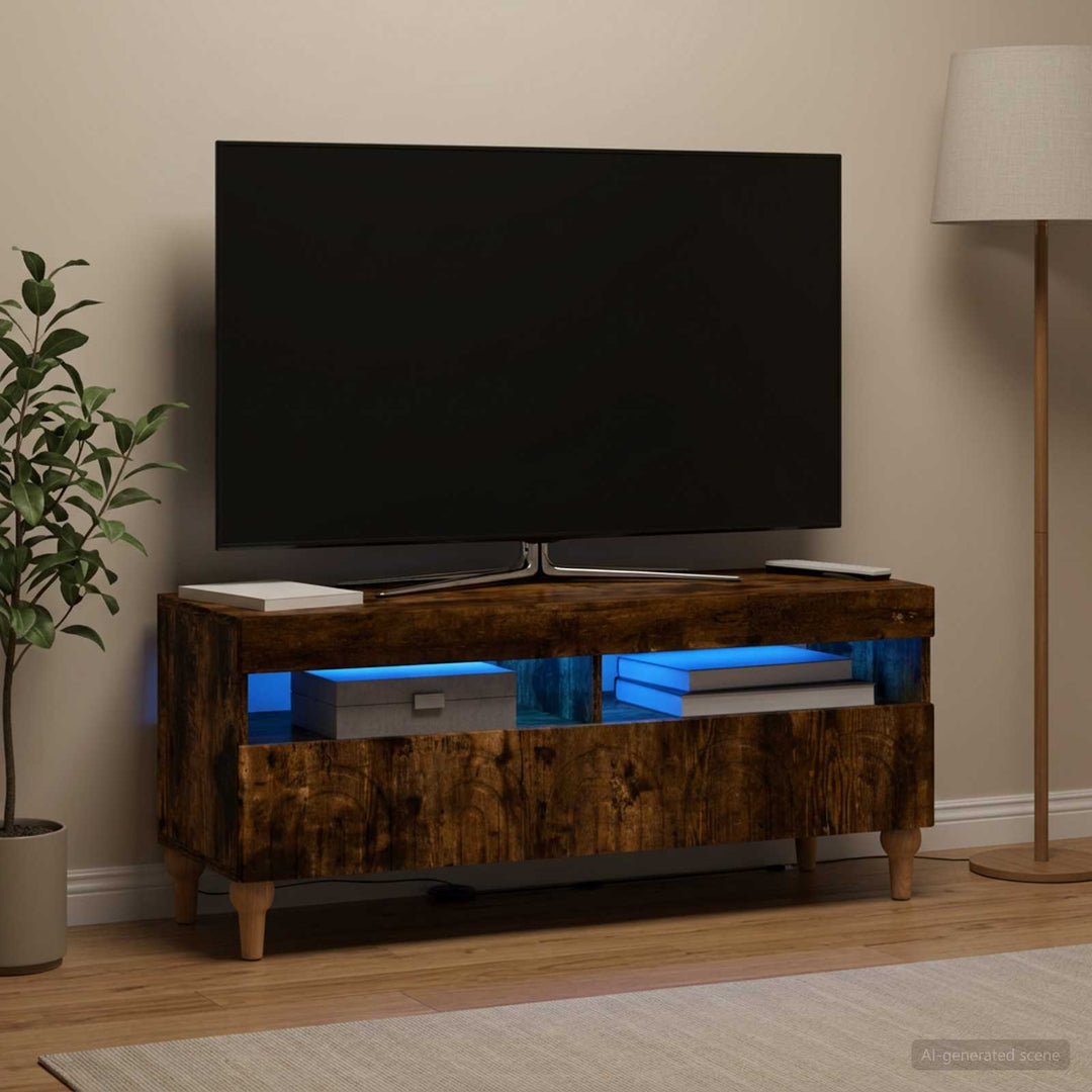 LED TV-skab Røget eg Konstrueret træ