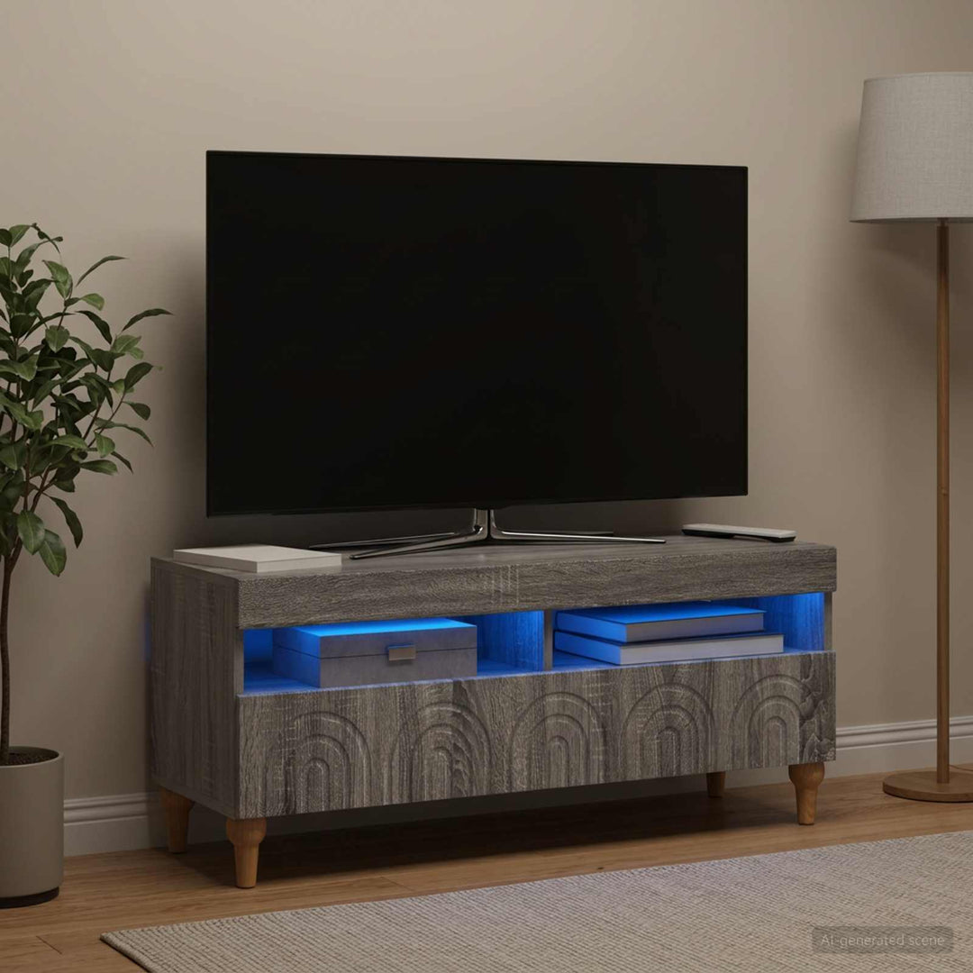 LED TV-skab Grå Sonoma Konstrueret træ
