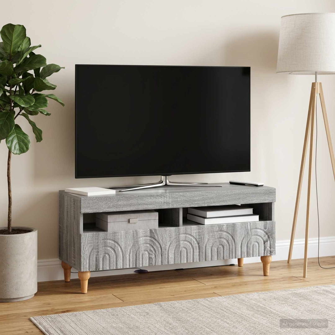 LED TV-skab Grå Sonoma Konstrueret træ