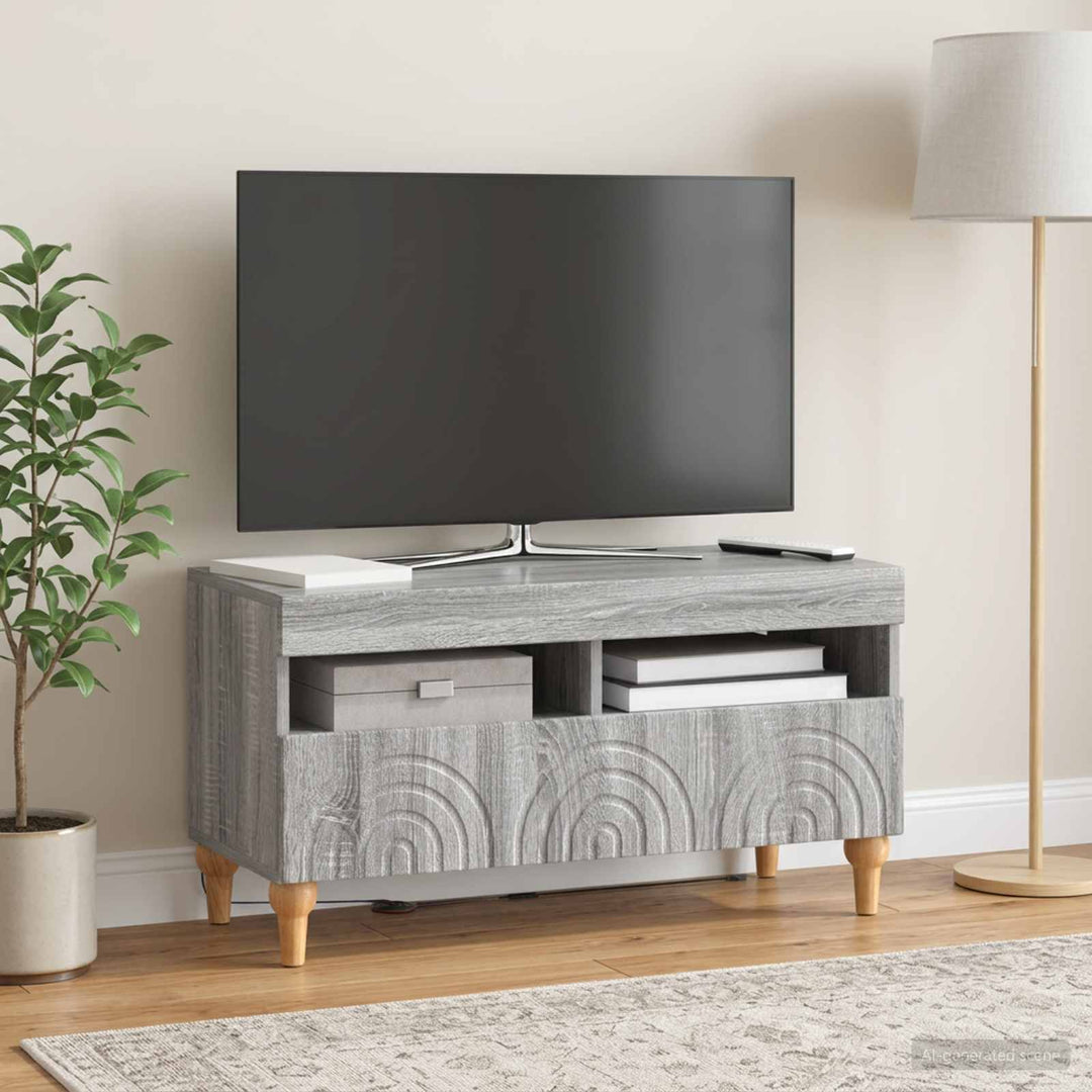 LED TV-skab Grå Sonoma Konstrueret træ