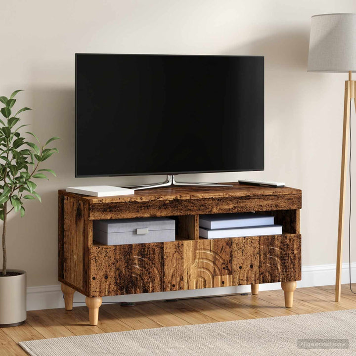 LED TV-skab Gammelt træ Konstrueret træ