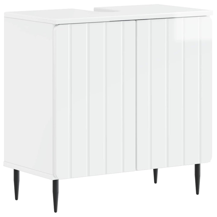 Badeværelsesskabsunder ZWOLLE Hvid højglans 59,5 x 31,5 x 59 cm