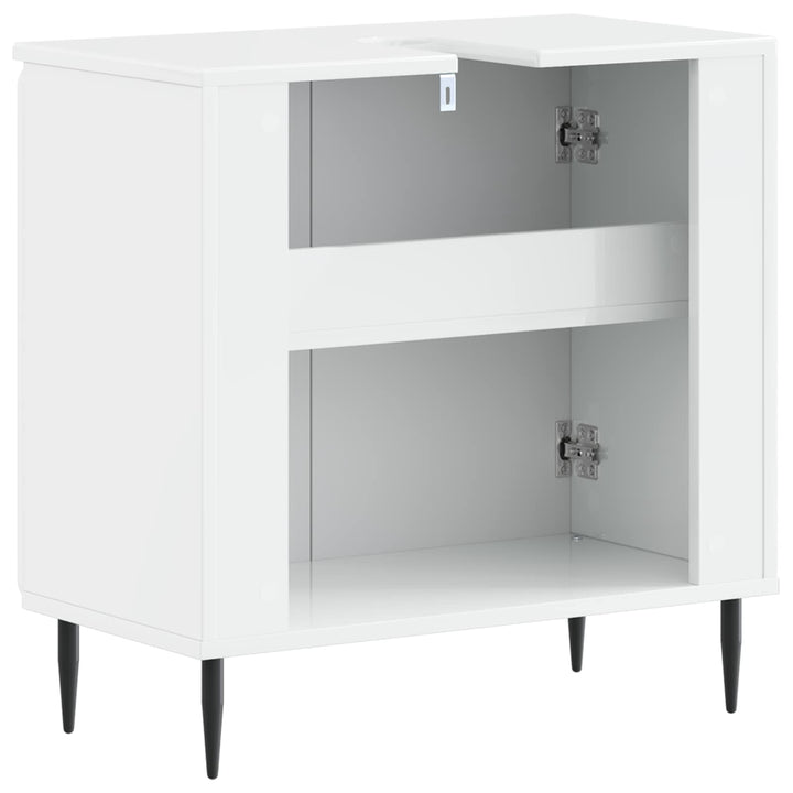 Badeværelsesskabsunder ZWOLLE Hvid højglans 59,5 x 31,5 x 59 cm