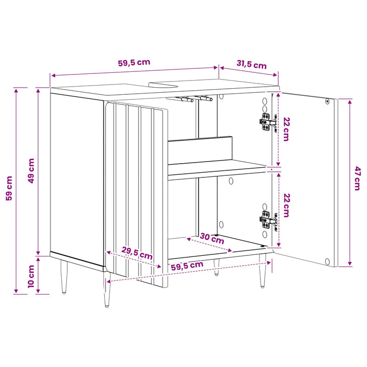 Badeværelsesskabsunder ZWOLLE Grå Sonoma 59,5 x 31,5 x 59 cm