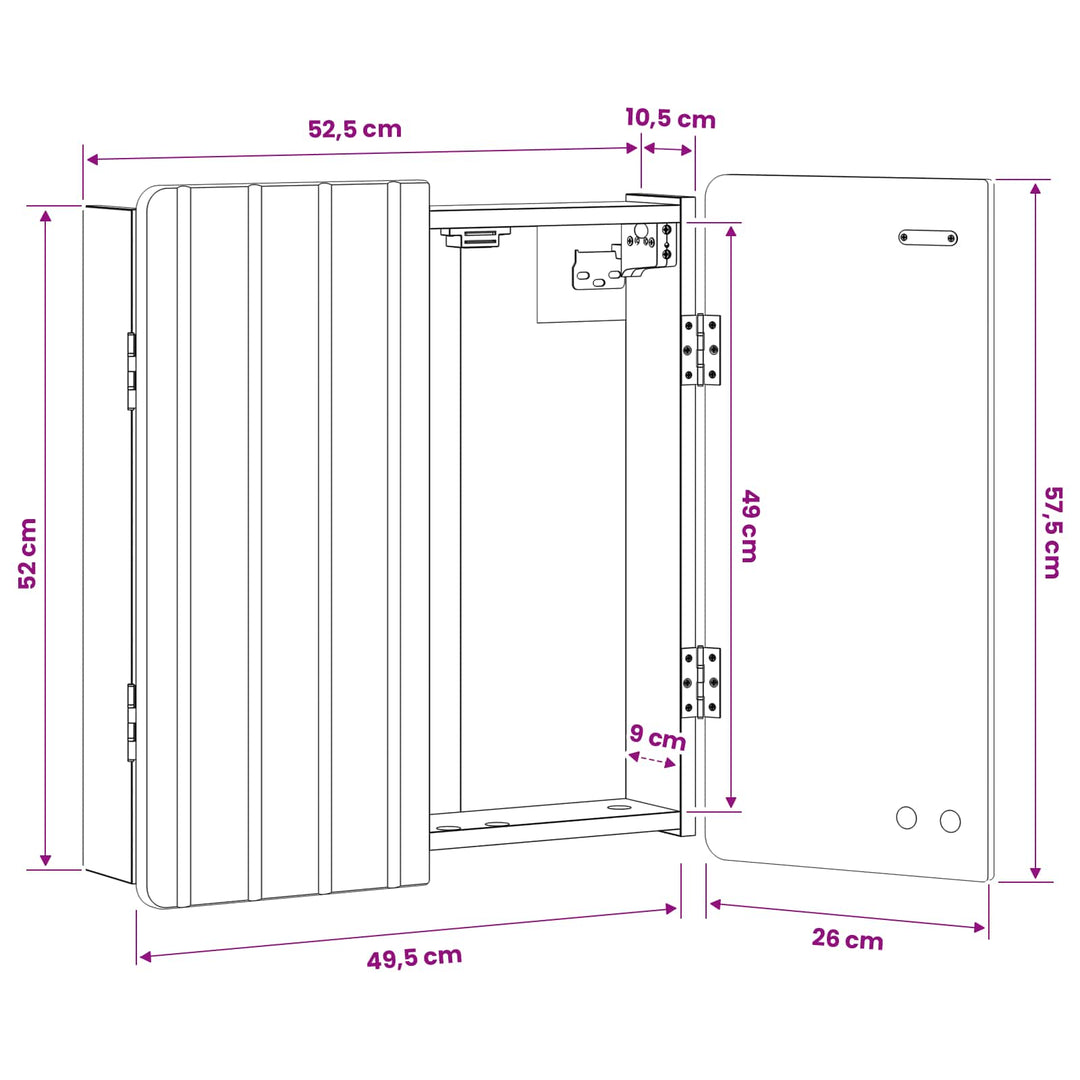Dartboard Skab ZWOLLE Hvid 52,5 x 10,5 x 57,5 cm