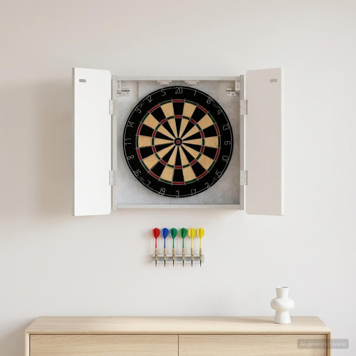 Dartboard Skab ZWOLLE Betongrå 52,5 x 10,5 x 57,5 cm