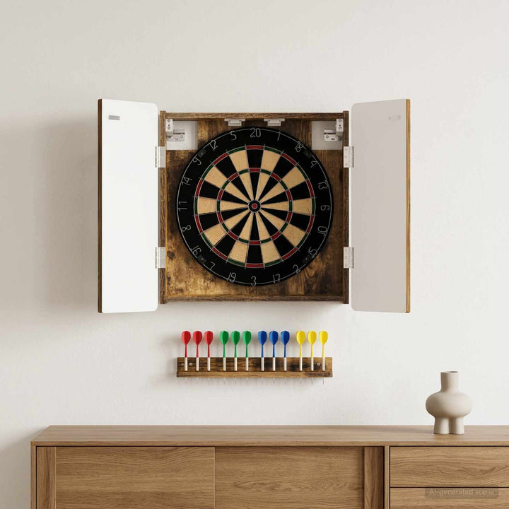 Dartboard Skab ZWOLLE Røget eg 52,5 x 10,5 x 57,5 cm
