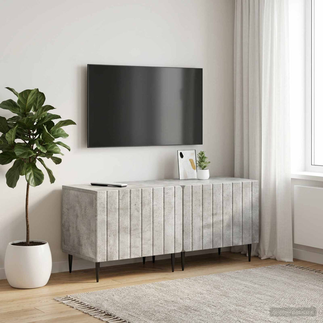 TV-skab Betongrå Konstrueret træ