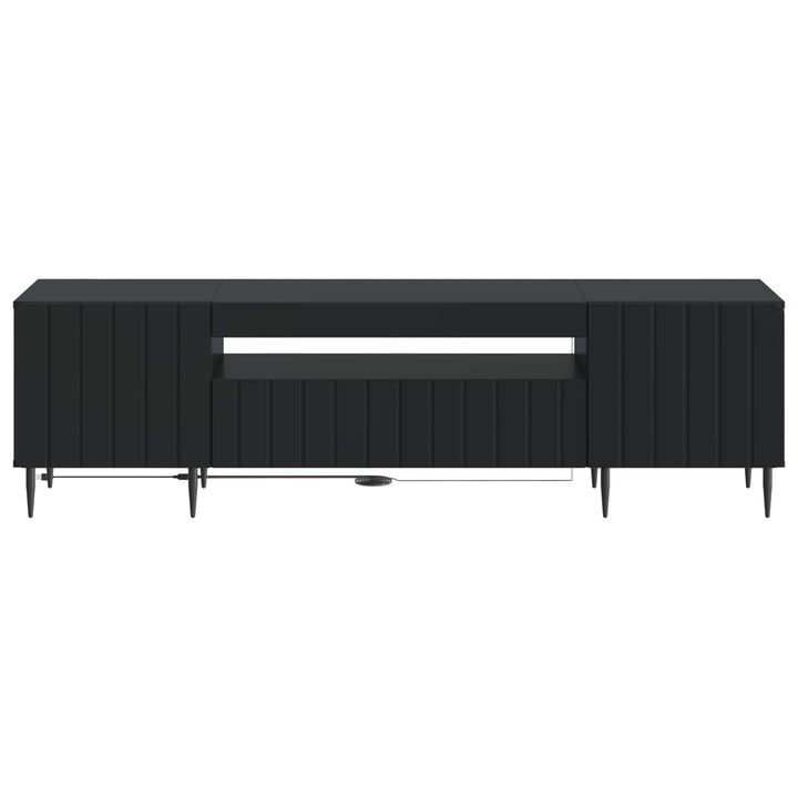 LED TV-skab Sort Konstrueret træ