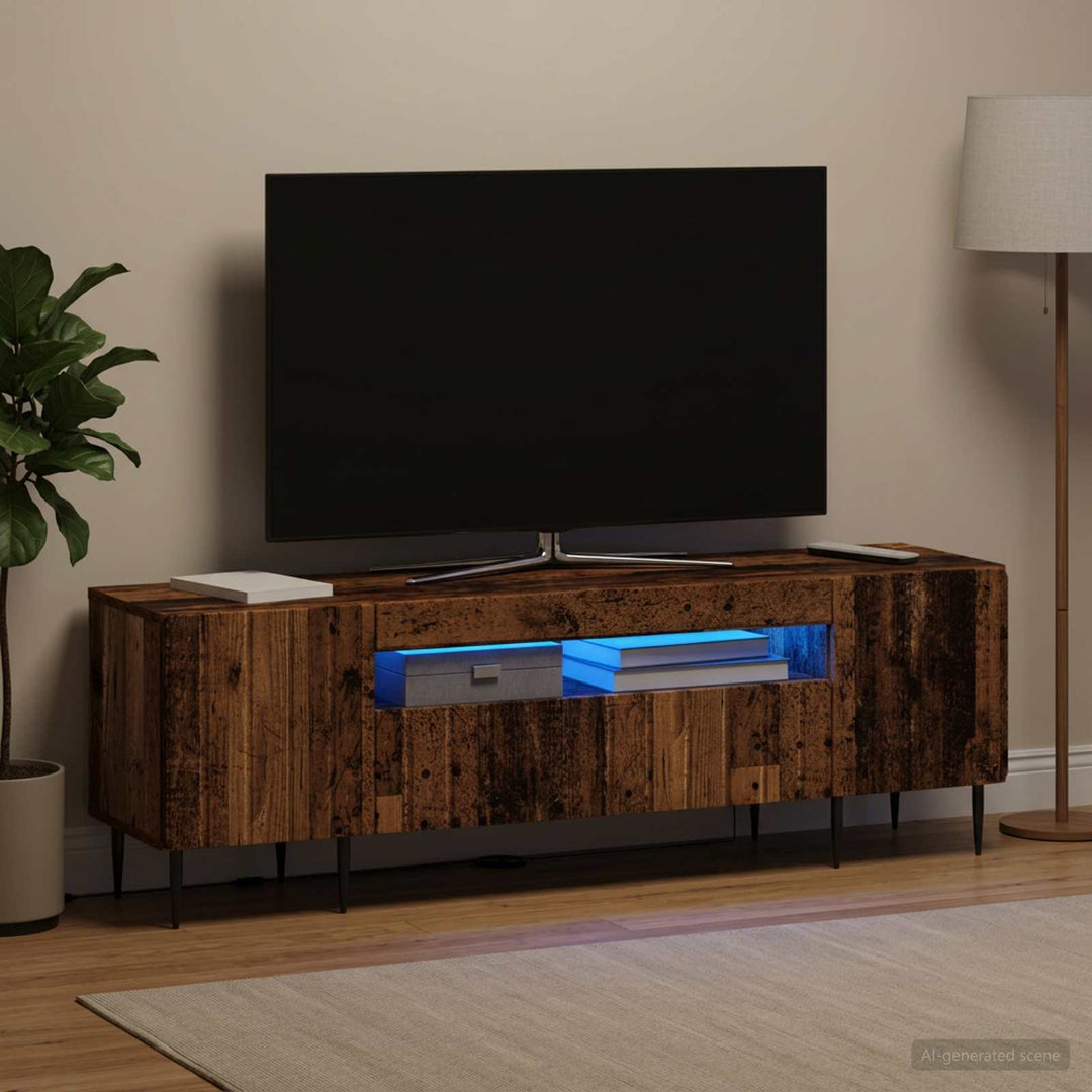 LED TV-skab Gammelt træ Konstrueret træ