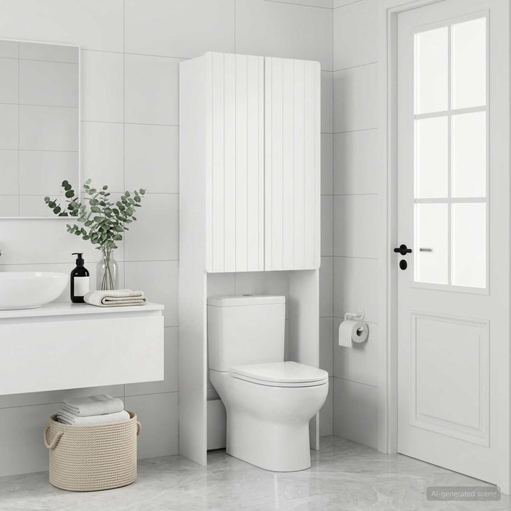 Toilet Skab ZWOLLE Hvid 66 x 25,5 x 190 cm Konstrueret træ