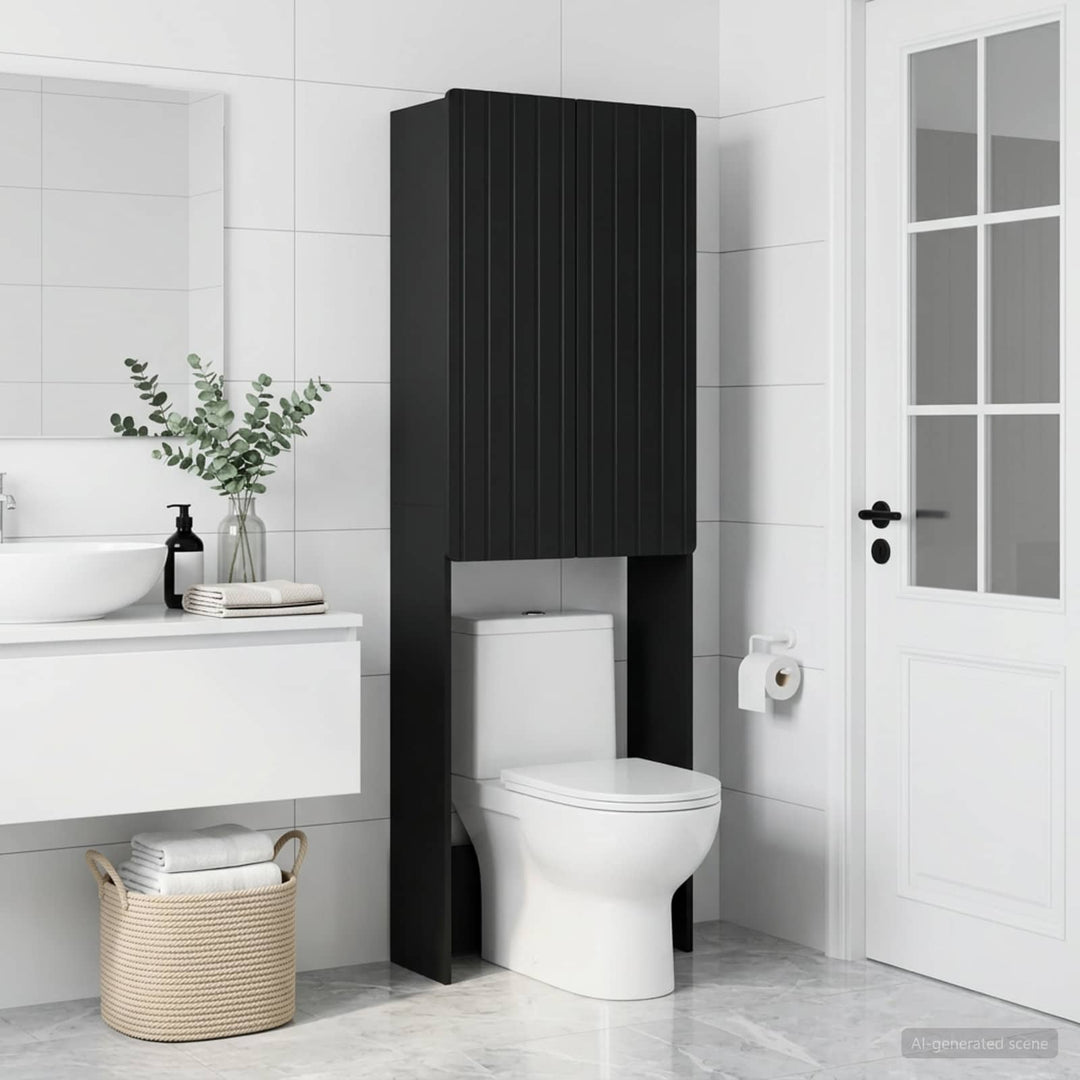 Toilet Skab ZWOLLE Sort 66 x 25,5 x 190 cm Konstrueret træ