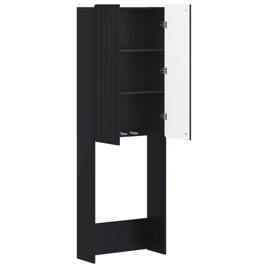 Toilet Skab ZWOLLE Sort 66 x 25,5 x 190 cm Konstrueret træ
