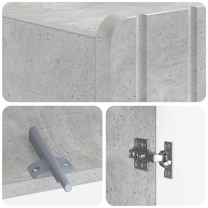 Toilet Skab ZWOLLE Betongrå 66 x 25,5 x 190 cm Konstrueret træ