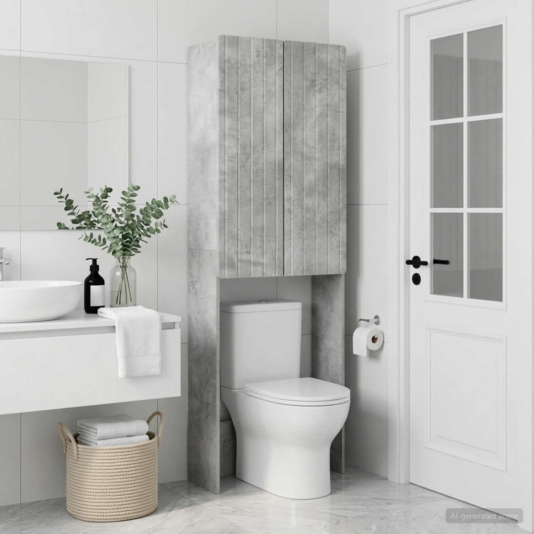 Toilet Skab ZWOLLE Betongrå 66 x 25,5 x 190 cm Konstrueret træ