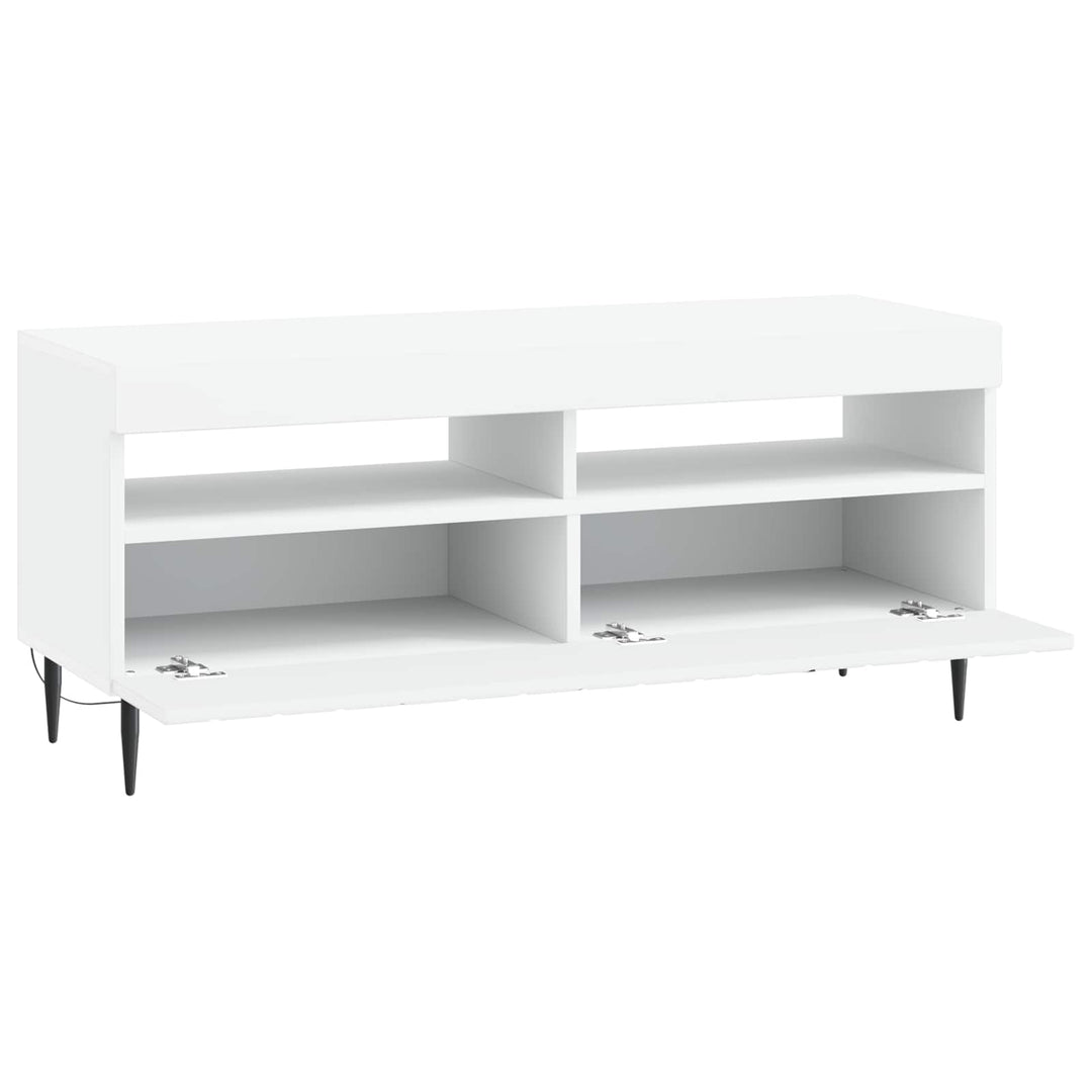LED TV-skab Hvid Konstrueret træ