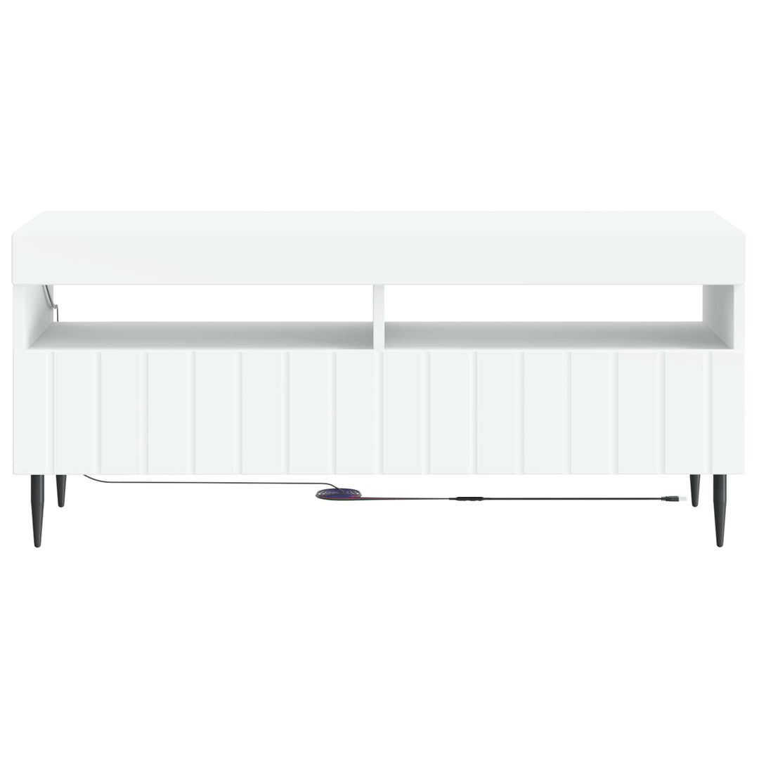 LED TV-skab Hvid Konstrueret træ