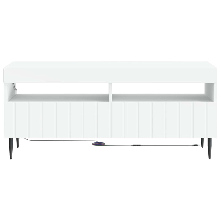 LED TV-skab Hvid Konstrueret træ