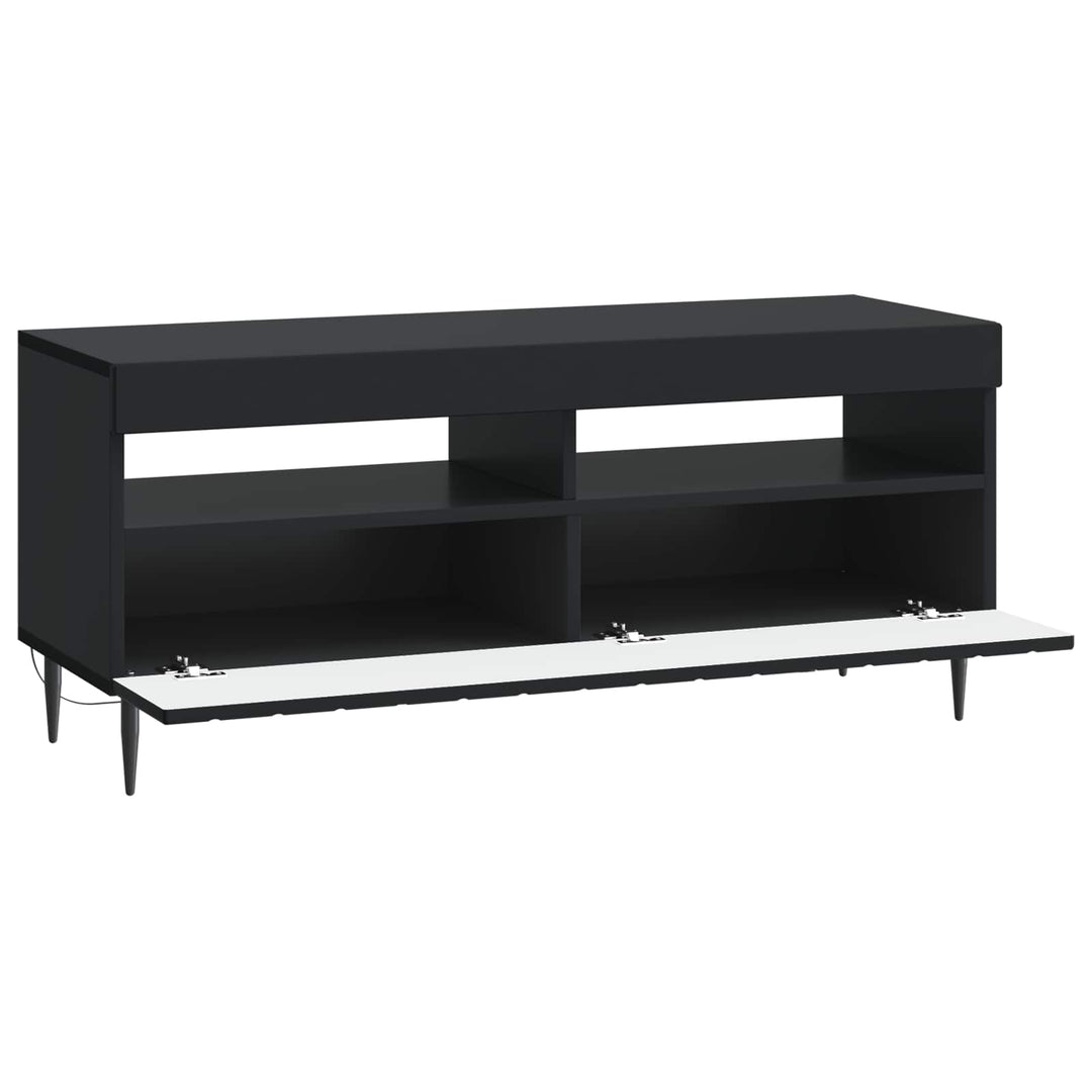LED TV-skab Sort Konstrueret træ
