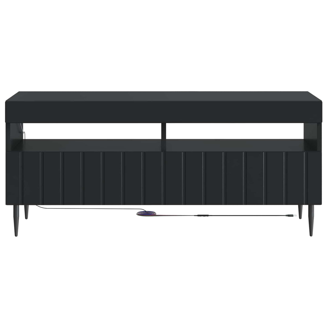 LED TV-skab Sort Konstrueret træ