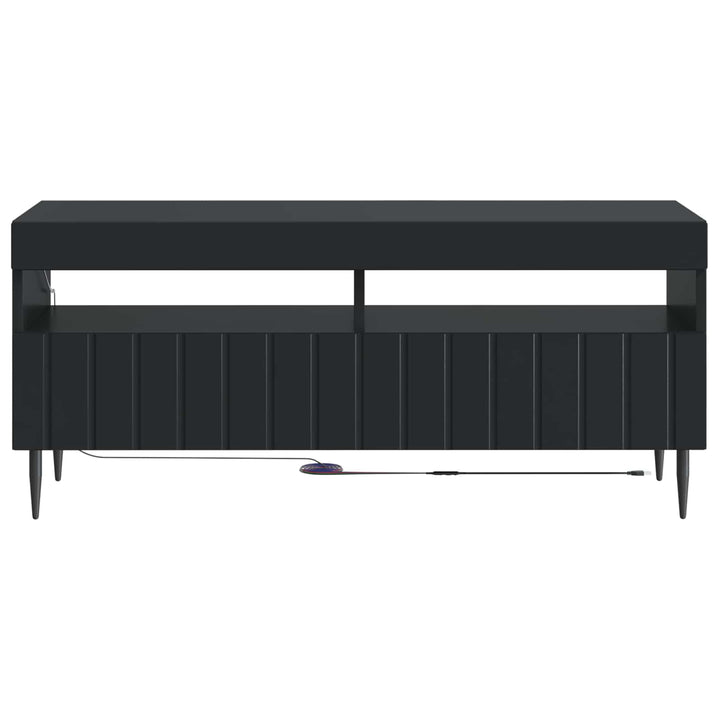 LED TV-skab Sort Konstrueret træ