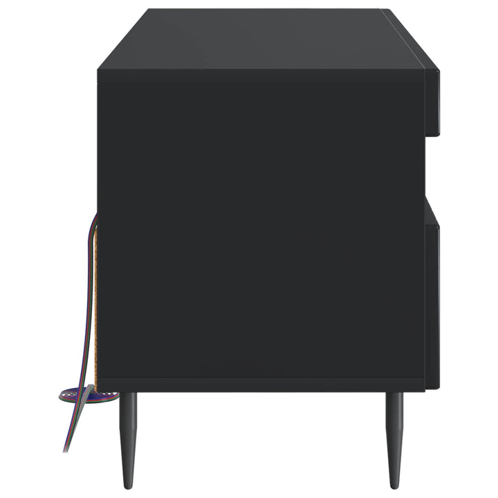 LED TV-skab Sort Konstrueret træ