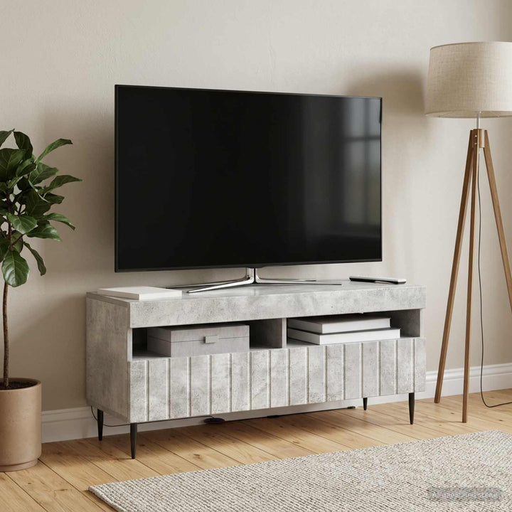 LED TV-skab Betongrå Konstrueret træ
