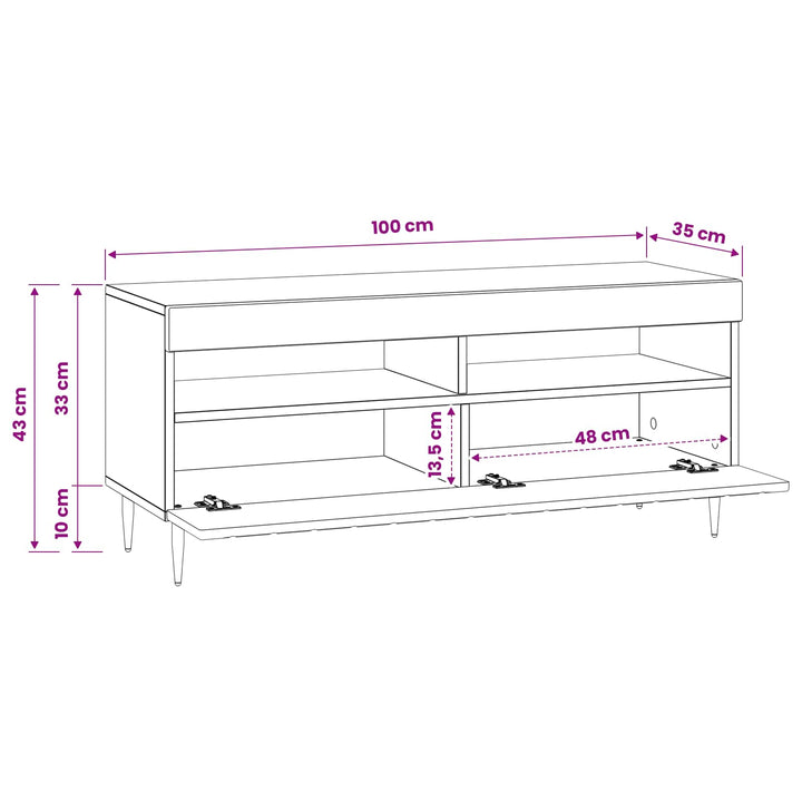 LED TV-skab Betongrå Konstrueret træ