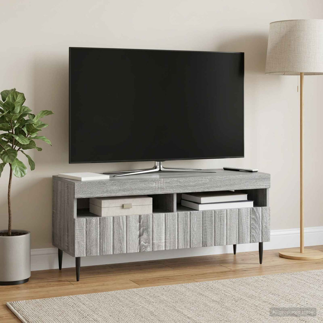 LED TV-skab Grå Sonoma Konstrueret træ