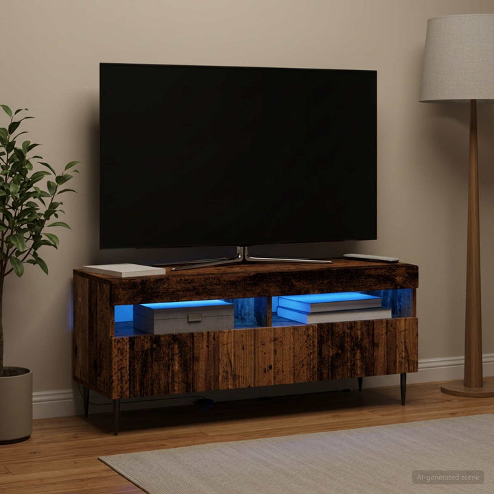 LED TV-skab Gammelt træ Konstrueret træ