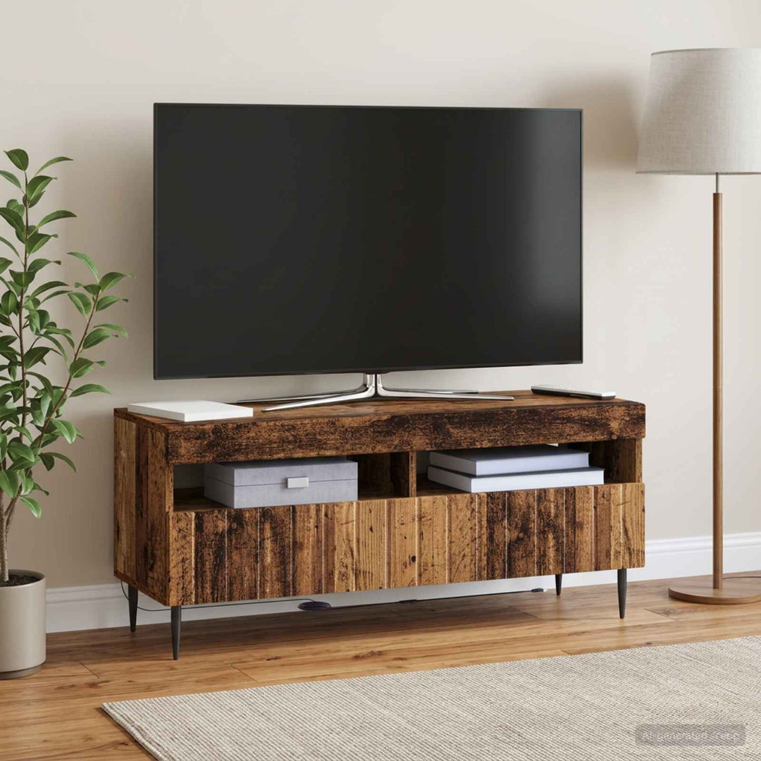 LED TV-skab Gammelt træ Konstrueret træ