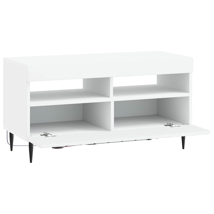 LED TV-skab Hvid Konstrueret træ