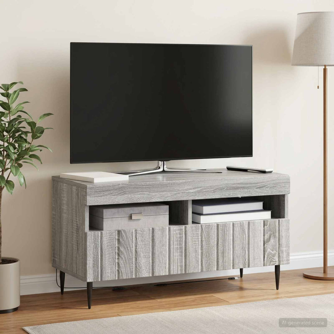 LED TV-skab Grå Sonoma Konstrueret træ